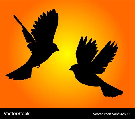 Two flying birds Royalty Free Vector Image - VectorStock