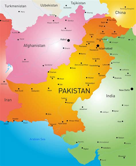 Cities map of Pakistan - OrangeSmile.com