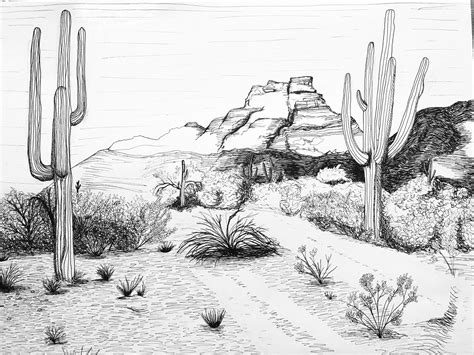 Desert Drawing at PaintingValley.com | Explore collection of Desert Drawing