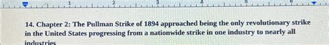 Solved Chapter 2: The Pullman Strike of 1894 ﻿approached | Chegg.com