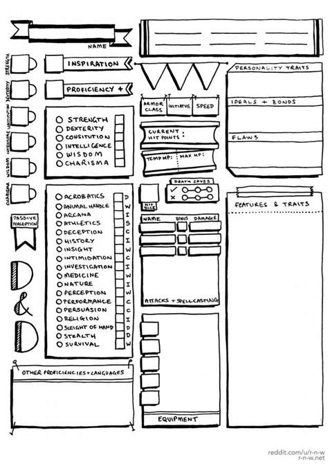 D&D 5e Character Sheets - Hand drawn style!