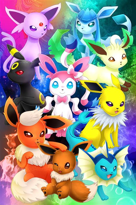 Pokemon Eeveelutions Art Poster Print Eevee Gift Home Decor | Etsy