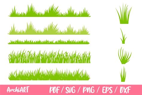 Grass Border SVG,Wild Grass,Grass Cut,Line,PNG,DXF,Vector,