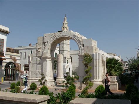 Roman arch on Straight Street in the old city of Damascus. | Places to ...