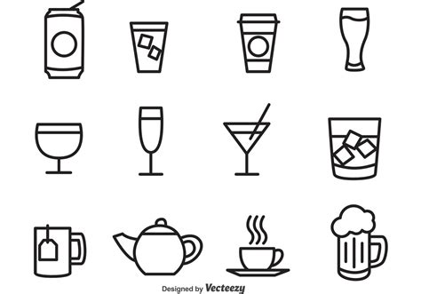 Outlined Drink Vector Icons 89880 Vector Art at Vecteezy