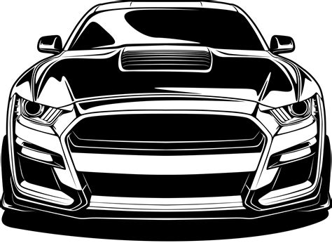 Black and white car vector illustration for conceptual design 7478425 ...