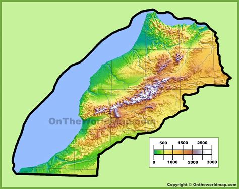 Morocco physical map - Ontheworldmap.com