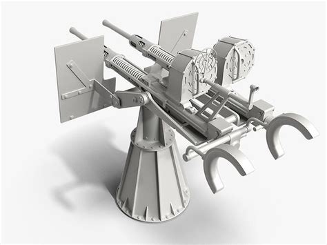 Oerlikon twin 20mm anti-aircraft gun 3D model | CGTrader