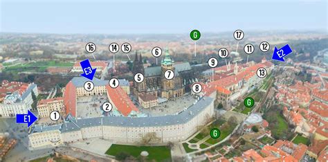 Prague Castle Map - Aerial View with Map Legend - GETTING STAMPED