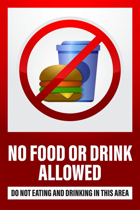 No food or drink allowed sign vector design, template of warning about ...