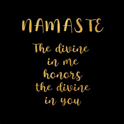 Golden namaste quote Digital Art by Mihaela Pater - Fine Art America