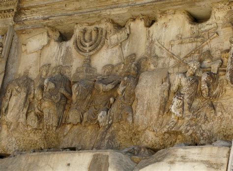 Arch of Titus -- close-up view of Menorah