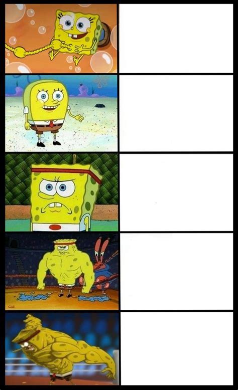 Increasingly Buff Spongebob Blank Template - Imgflip