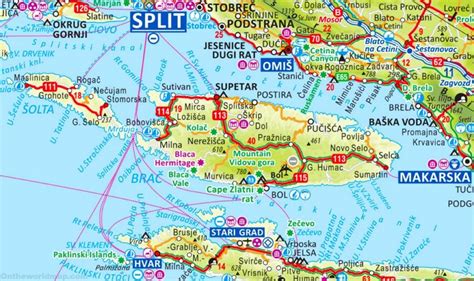 Brač tourist map