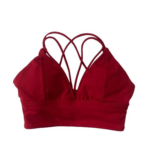 red strappy sports bra ♥️ so cute! wore this only a... - Depop