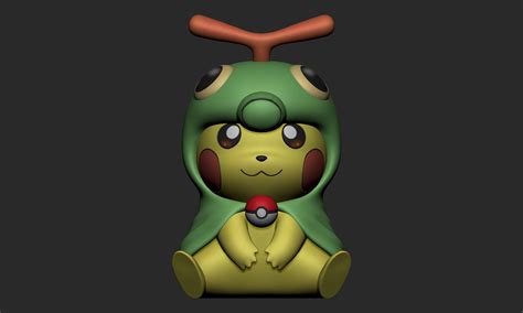 Fichier STL Pokemon - Pikachu Caterpie Cosplay・Design pour impression ...