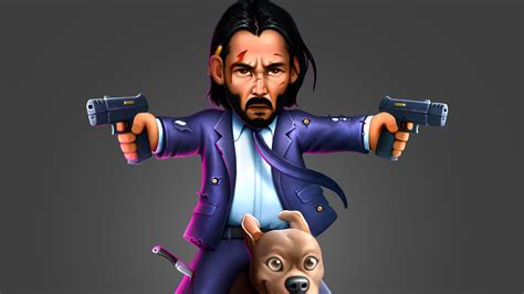 3840x2160 Resolution John Wick as Keanu Reeves and Dog 4K Wallpaper ...