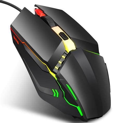 HXSJ S200 Wired USB 1600 DPI Optical Gaming Mouse 4 Buttons Computer ...