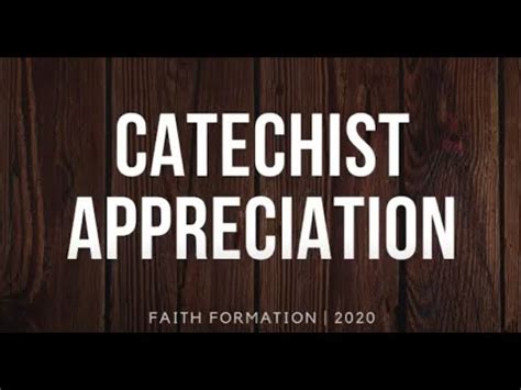 Catechist Appreciation - YouTube