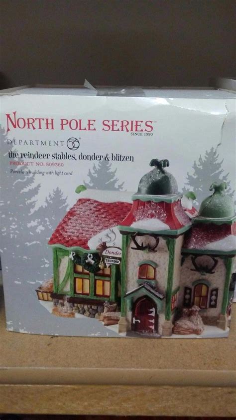 department 56 the reindeer stables donder and blitzen -- Antique Price ...