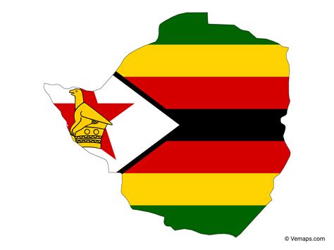 Flag Map of Zimbabwe | Free Vector Maps