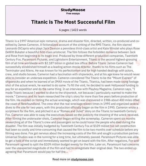 Top 40+ imagen titanic movie review essay - abzlocal fi