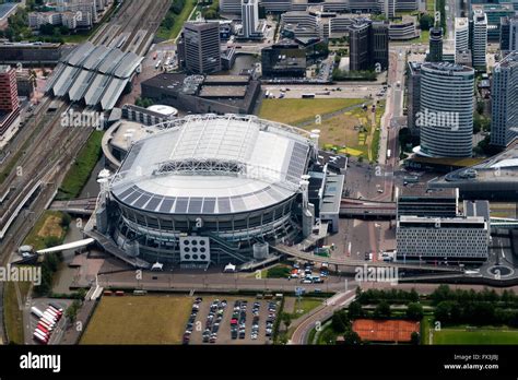 Aerial view of the Ajax football stadium in Amsterdam, Netherlands ...