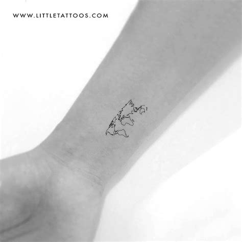 Small World Map Temporary Tattoo - Set of 3 | World map tattoos, Map ...