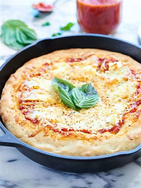 Cheese Pizza Recipe - Skillet Pizza w/ 4 Cheeses