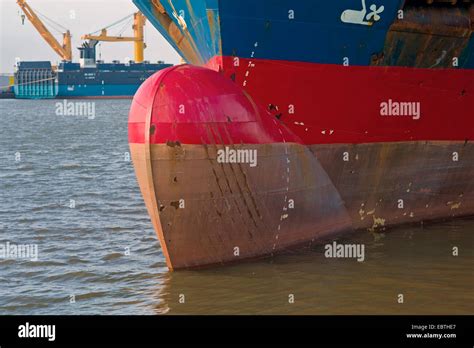 bulbous bow of a cargo ship Stock Photo - Alamy