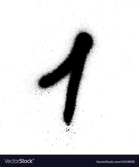 Graffiti Sprayed Number 1 One In Black On White Vector Image | Images ...