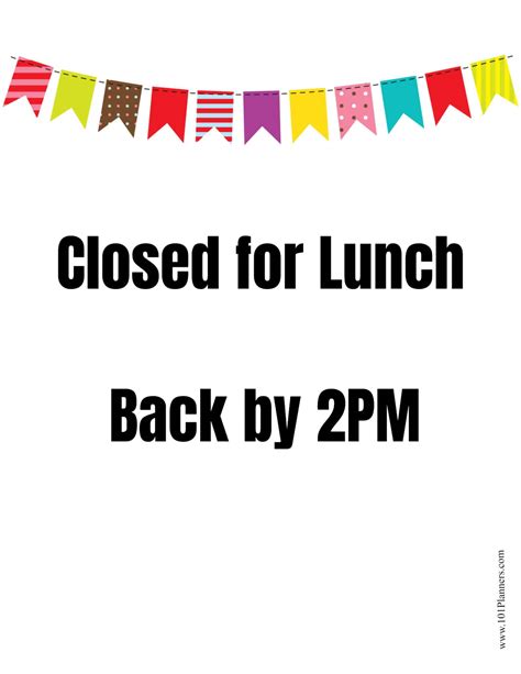 FREE Editable and Printable Out to Lunch Sign | Instant Download