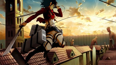 Papel de parede : Anime, Shingeki no Kyojin, Mikasa Ackerman, histórias ...