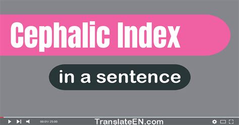 Use "Cephalic Index" In A Sentence