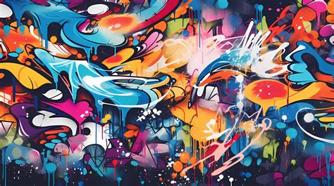 Wall Art Print | Gigant Size Graffiti Wallpaper Unleashing Colorful ...