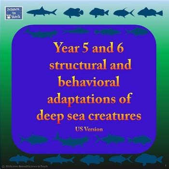 Adaptations of Deep Sea Creatures by The Teachers Collection | TPT