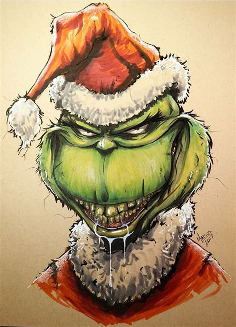 The Grinch | Scary drawings, Grinch drawing, Art drawings