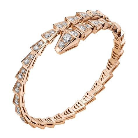 BVLGARI 18k Rose Gold & Diamond "serpenti" Bracelet in Metallic - Lyst