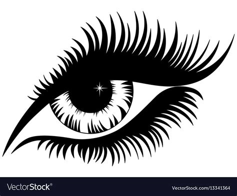 Female eye black silhouette Royalty Free Vector Image