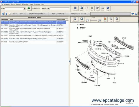 Ford online spare parts catalogue