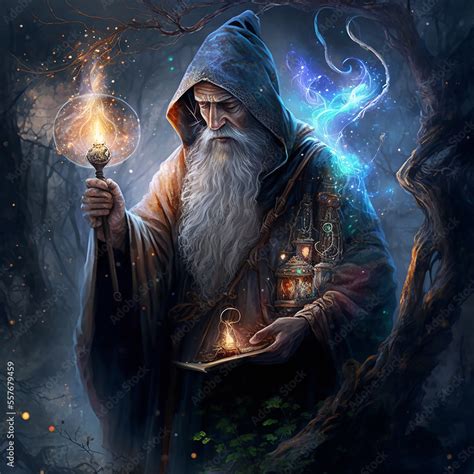 ภาพประกอบสต็อก Legendary wizard merlin. A magical and fantasy ...