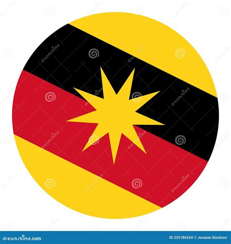 Circle Flag Banner of Sarawak State and Federal Territory of Malaysia ...