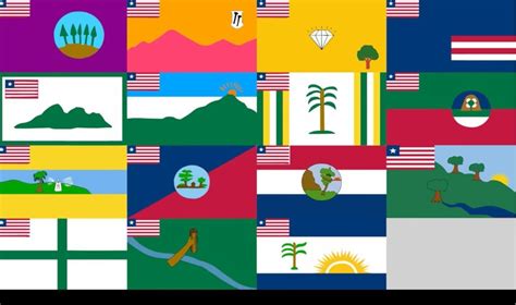 These are the very real flags of the counties of Liberia : CrappyDesign