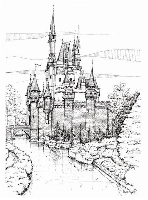 Medieval Castle Drawing at GetDrawings | Free download