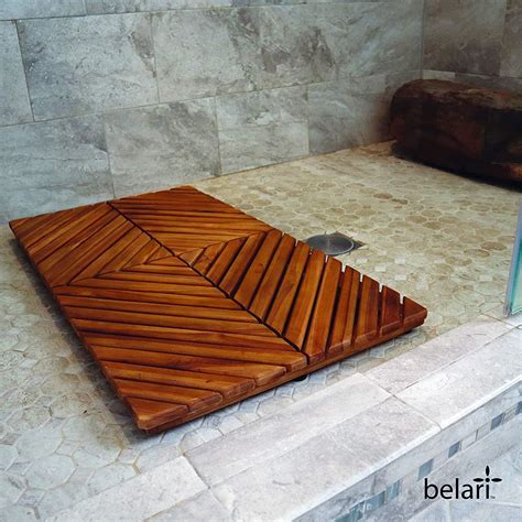 Belari Teak Shower Mat Teak Bath Mat Wood Bath Mat Wood | Etsy