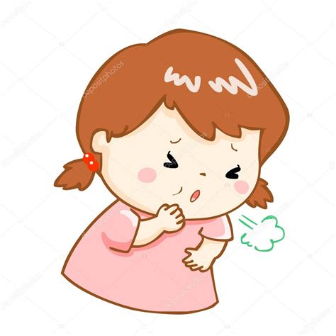 Coughing girl cartoon vector illustration — Stock Vector © Onontour ...