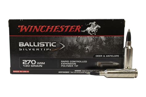 Winchester 270 WSM 130 gr Ballistic Silvertip 20/Box | Sportsman's ...