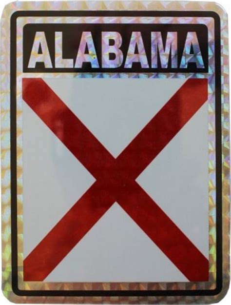 Wholesale Lot 6 State of Alabama Flag Reflective Decal Bumper Sticker ...