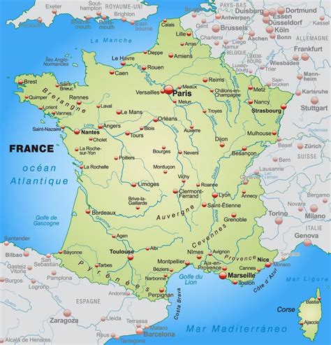 Map of France: offline map and detailed map of France