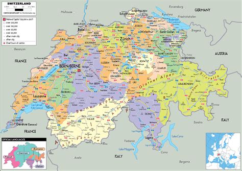 Switzerland Map (Political) - Worldometer